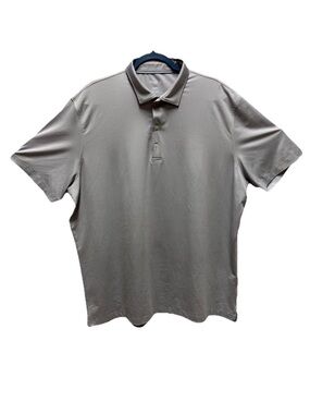 Johnnie-O Golf Polo Shirt Mens XXL 2XL Gray Performance Jersey Surfer Logo Top